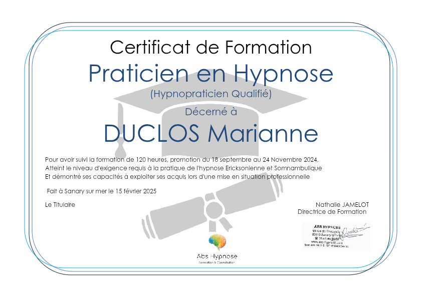 photo diplome Marianne Duclos