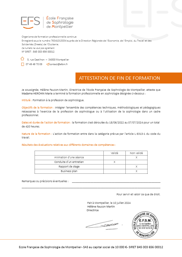 photo diplome Marie HERCHIN 