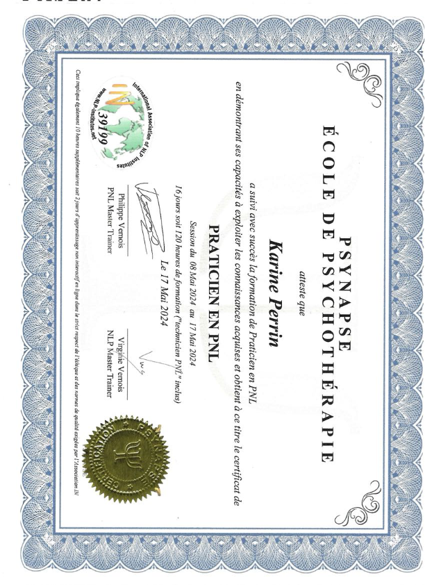 photo diplome PERRIN KARINE