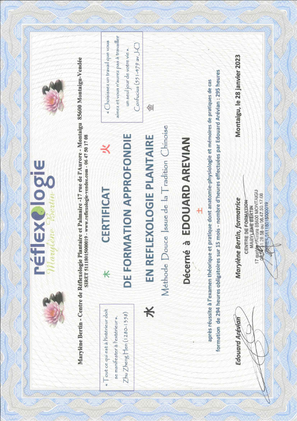 photo diplome AREVIAN EDOUARD