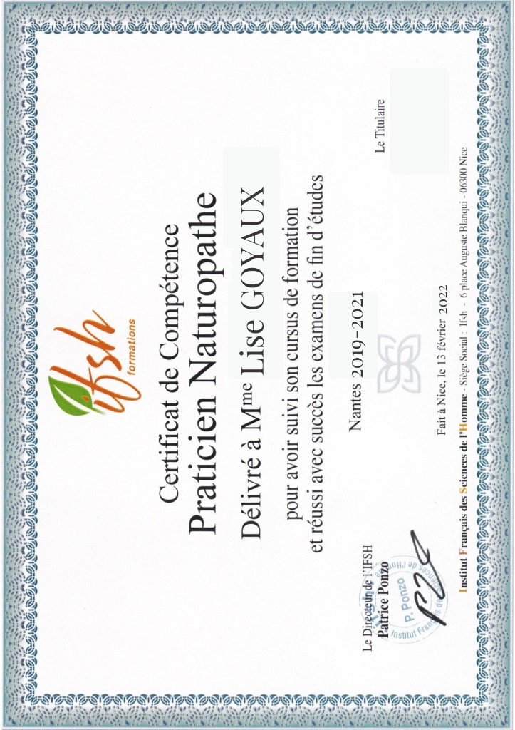 photo diplome Lise GOYAUX 