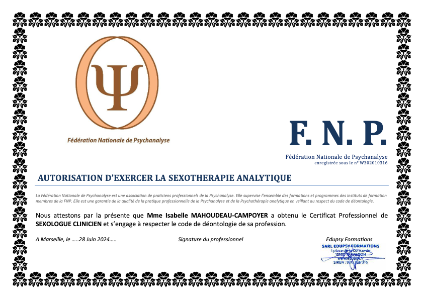 photo diplome Isabelle Mahoudeau