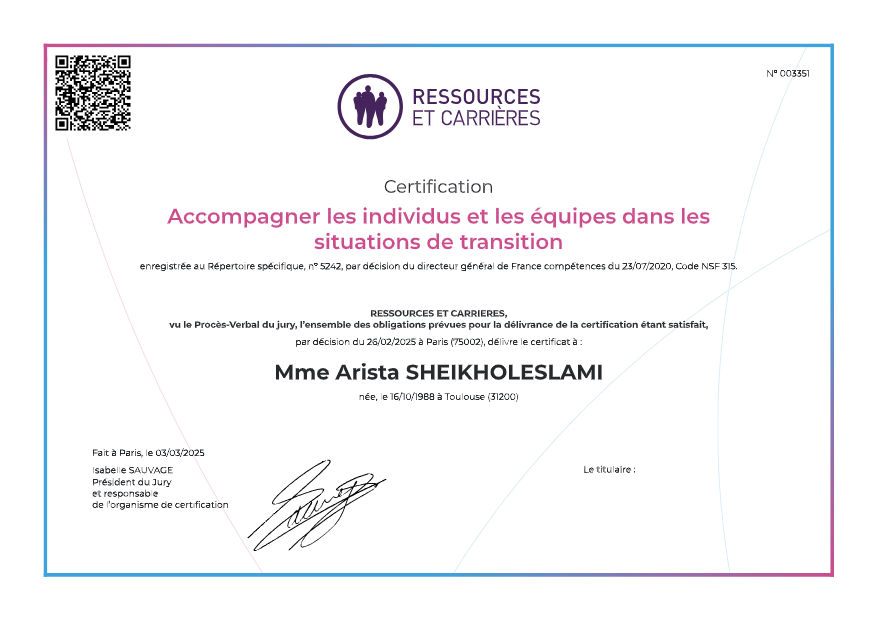 photo diplome Arista SHEIKHOLESLAMI