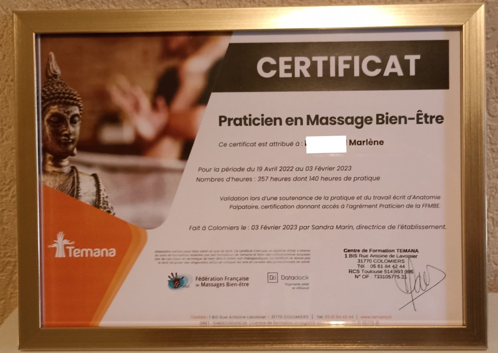 photo diplome Marlène Dujardin