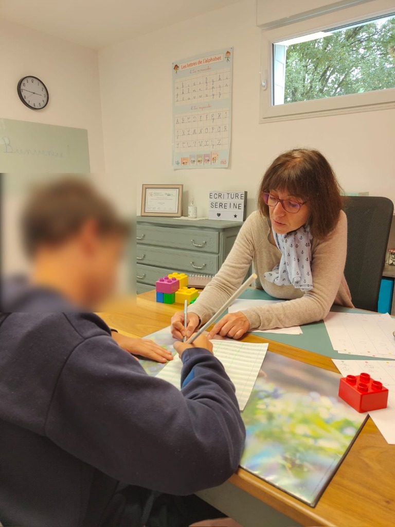 photo seance Christine COTON Graphopédagogue