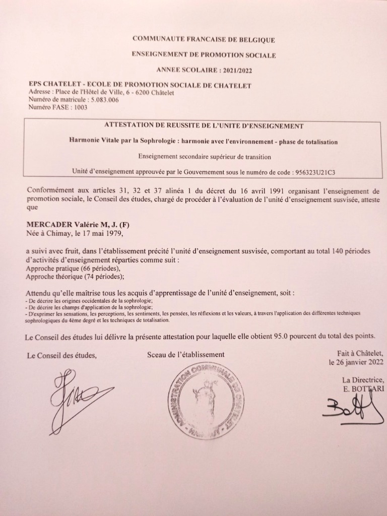 photo diplome Valérie Mercader
