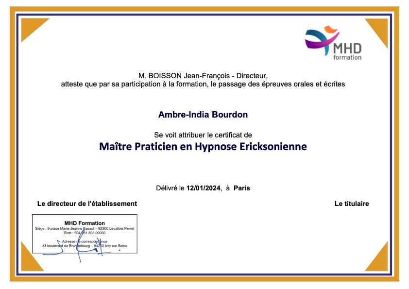photo diplome Ambre-India Bourdon