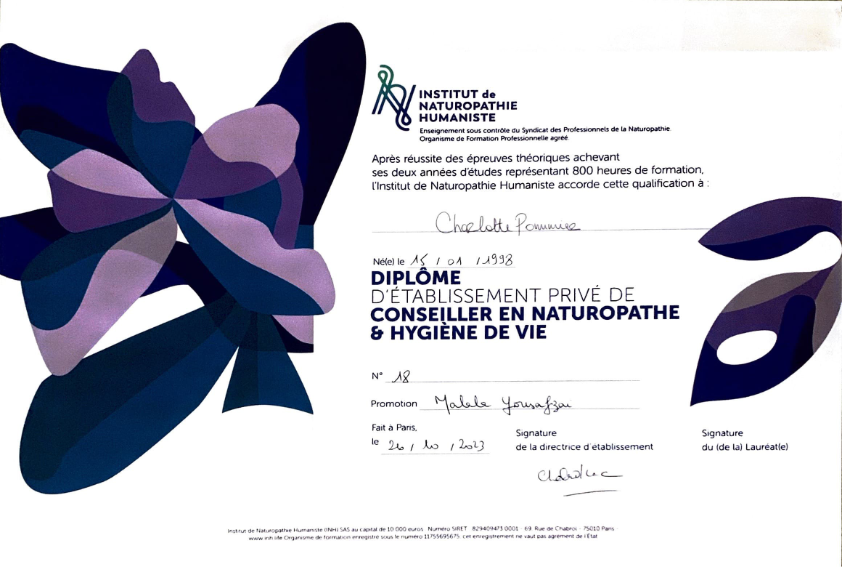 photo diplome Charlotte Pommier