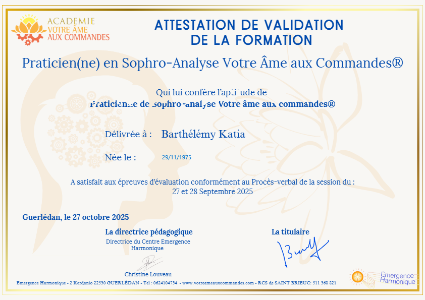 photo diplome Katia Barthélémy