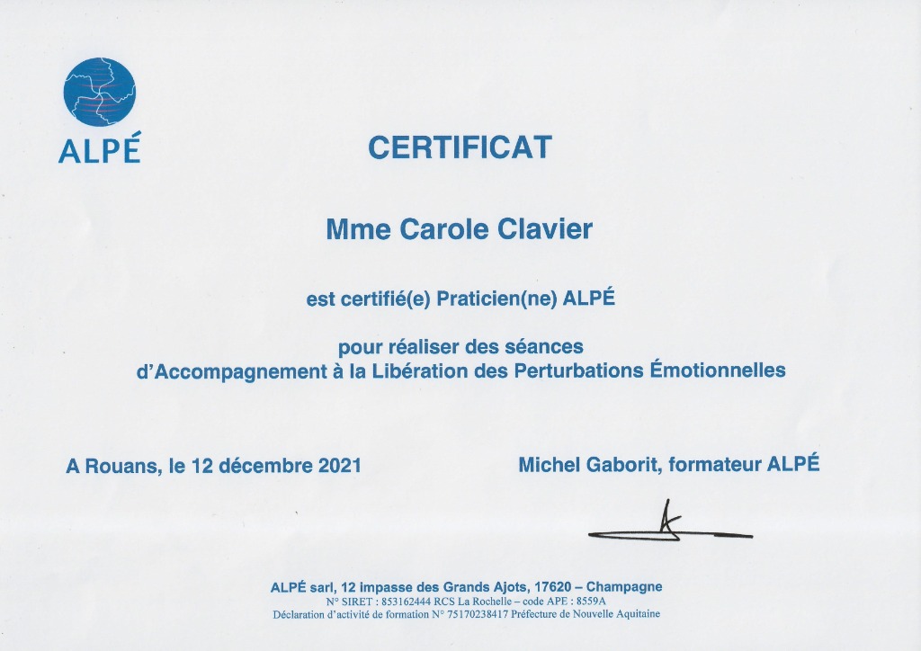 photo diplome Carole Clavier