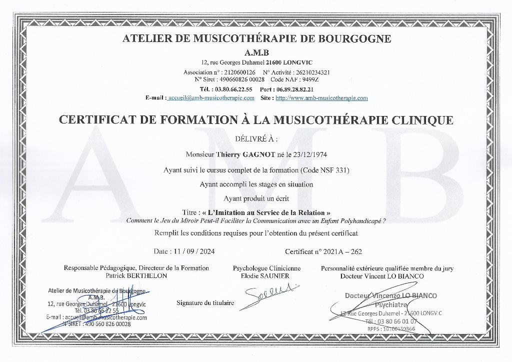 photo diplome Thierry Gagnot