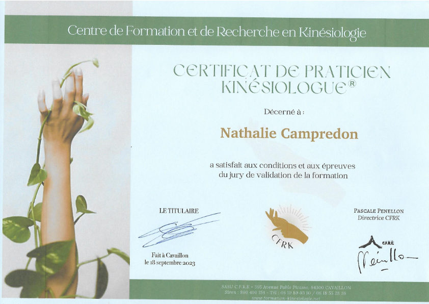 photo diplome Nathalie Campredon