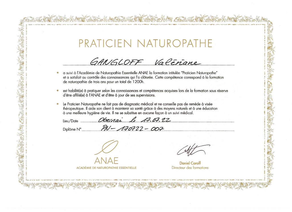photo diplome Valériane GANGLOFF