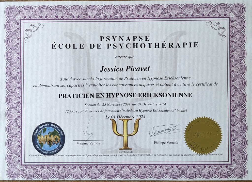 photo diplome Jessica PICAVET