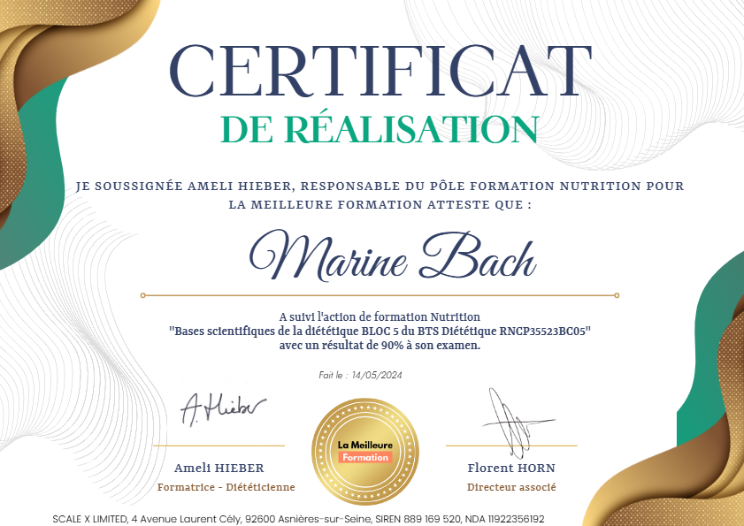 photo diplome Marin’nutricoach