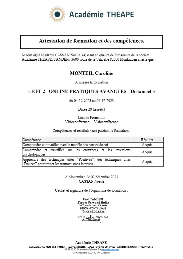 photo diplome Caroline Monteil