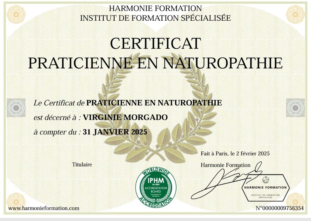 photo diplome Med’Zen Torii  -  Virginie