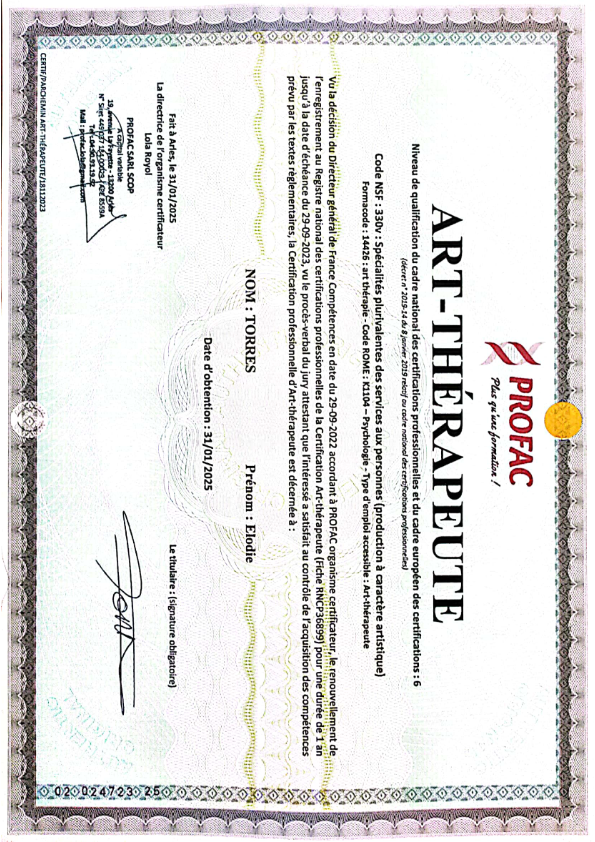 photo diplome Elodie Torres