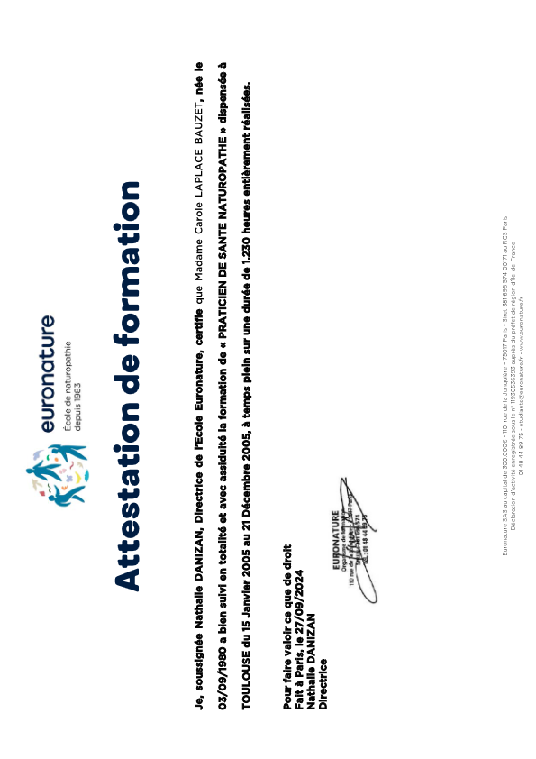 photo diplome Carole Laplace Bauzet