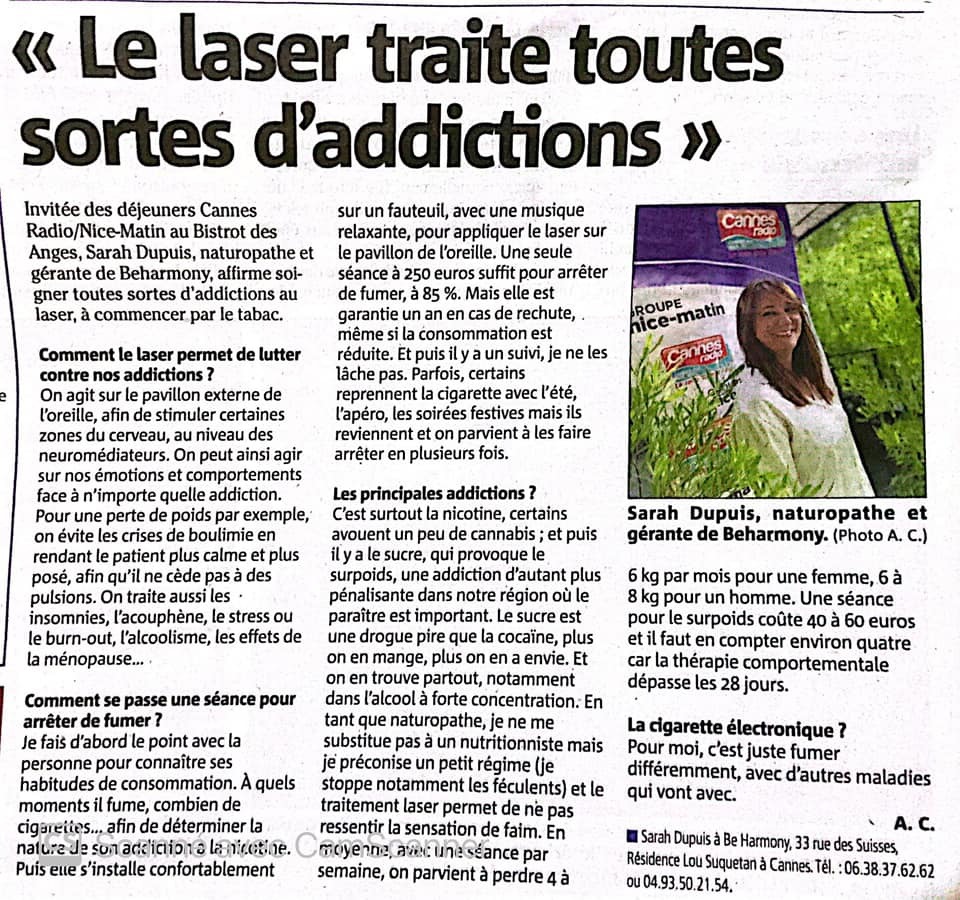 photo portrait Arrêtez de Fumer avec Be-Harmony Cannes