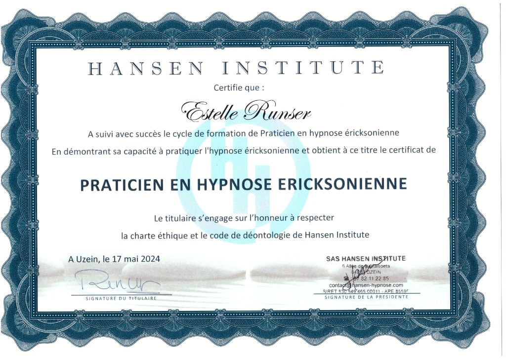 photo diplome Hypn’Ose&reiki64