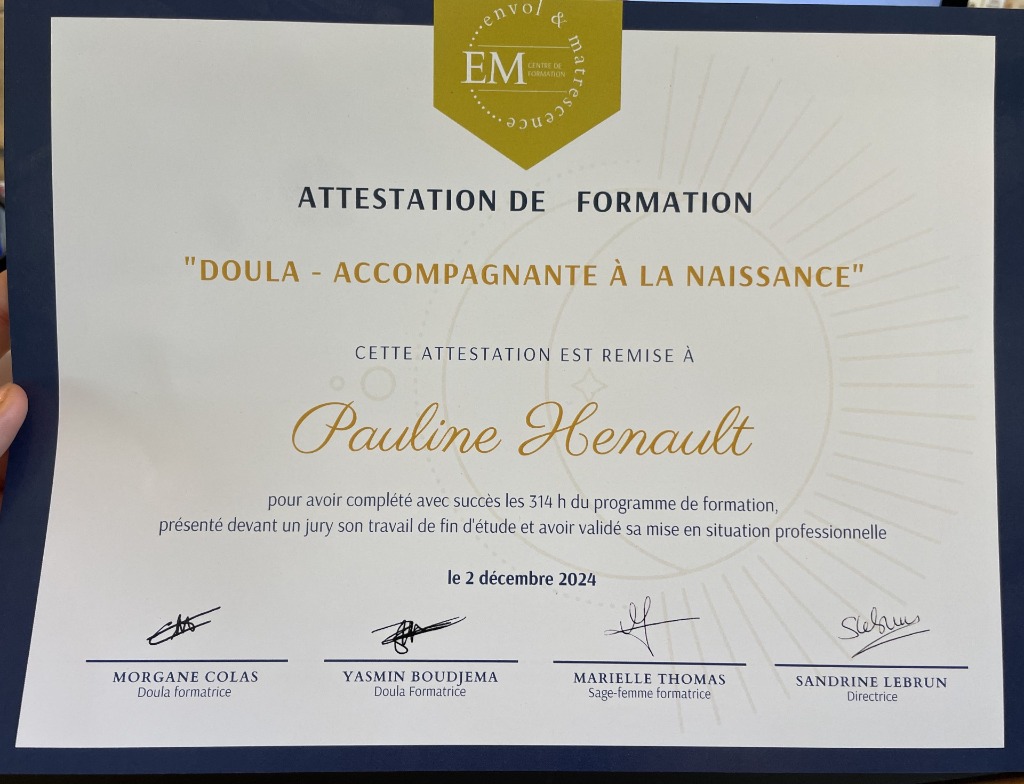 photo diplome Pauline HENAULT - Le murmure des Roses