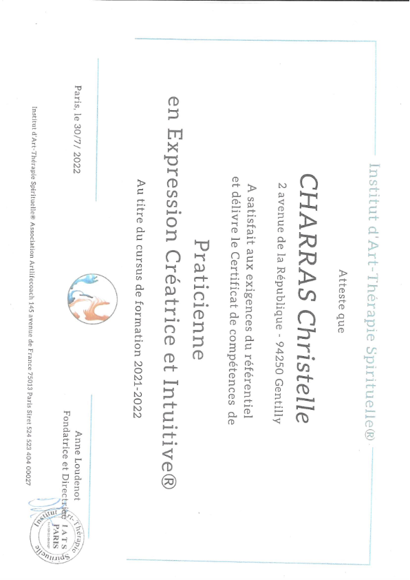 photo diplome CHRISTELLE CHARRAS