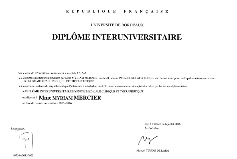 photo diplome Myriam Mercier