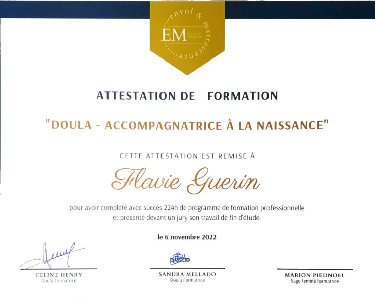 photo diplome Flavie Guérin- des moments précieux 