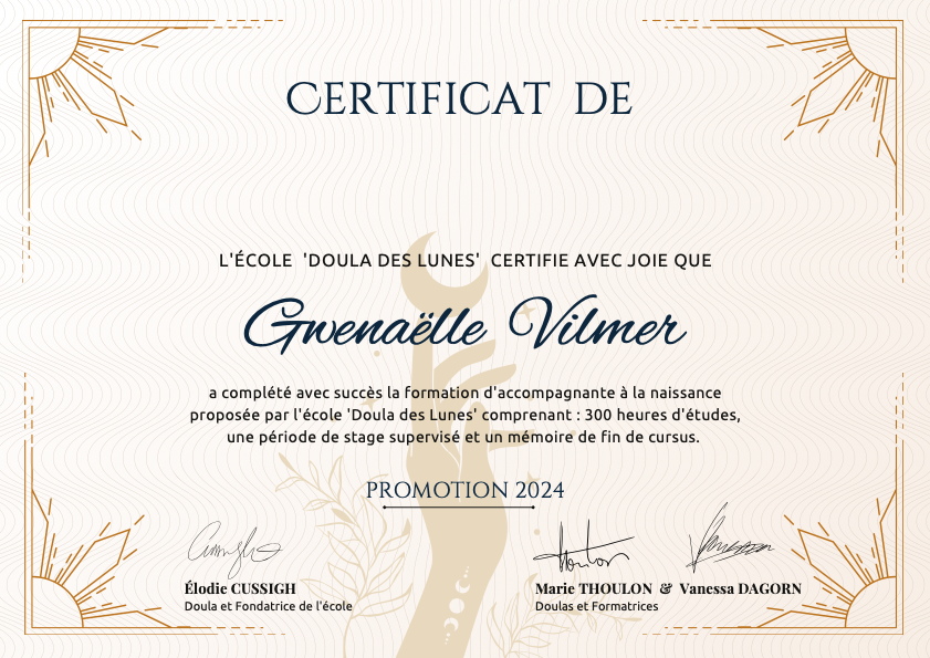 photo diplome Gwenaëlle Vilmer