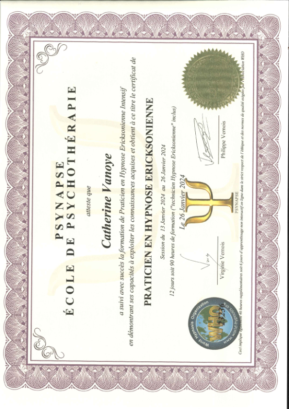 photo diplome Catherine Vanoye