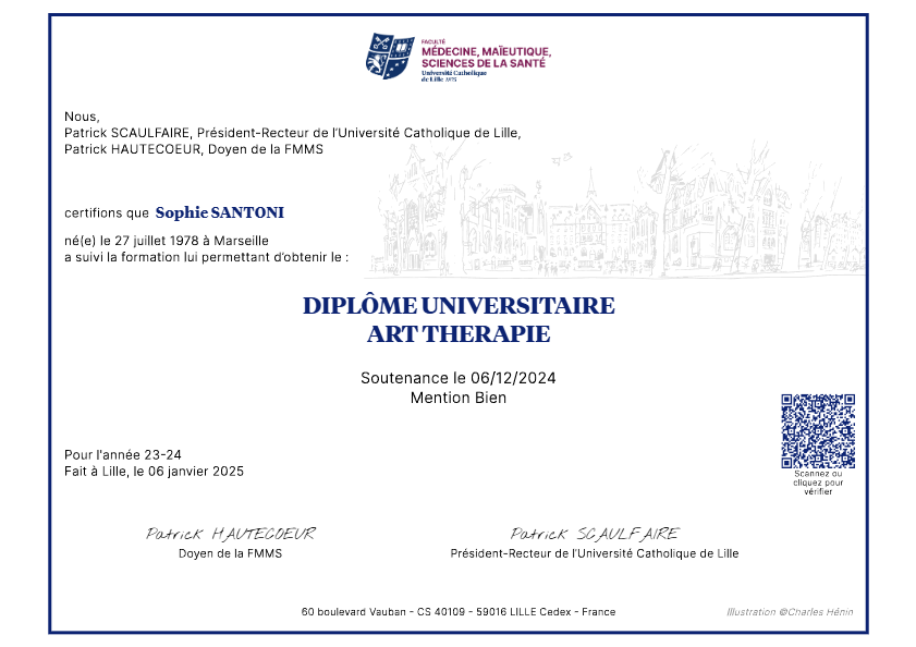 photo diplome Sophie Santoni