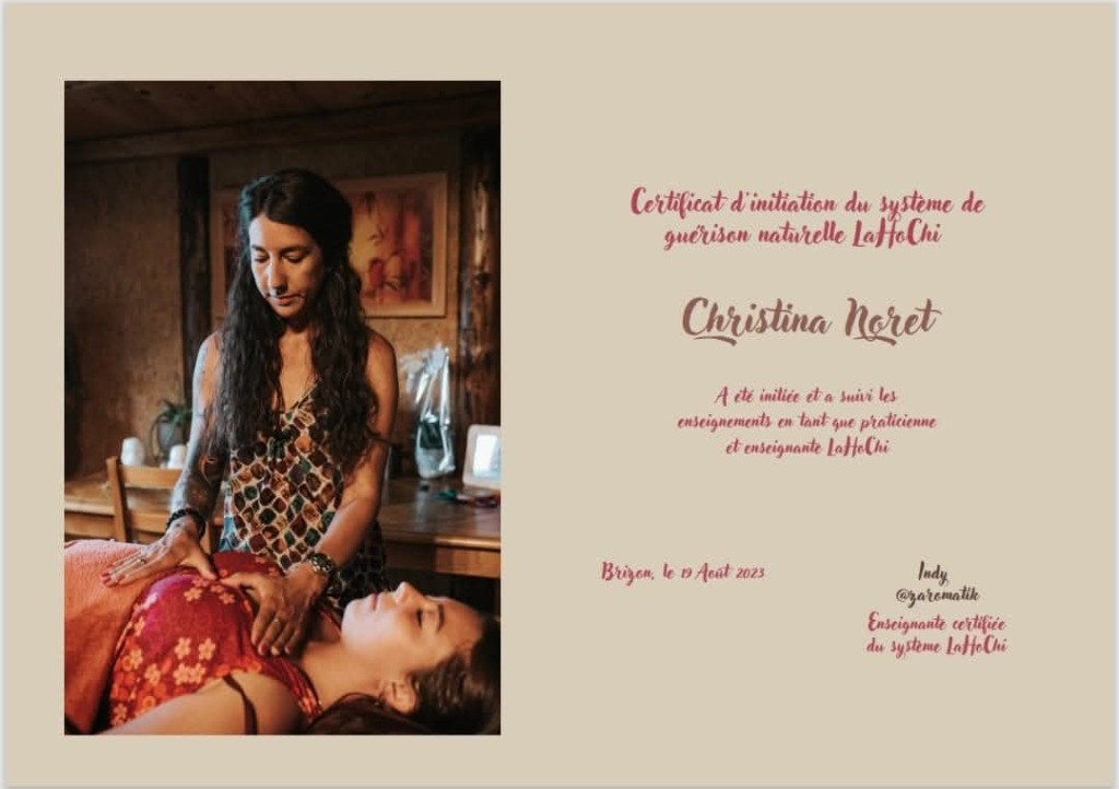 photo diplome Christina Noret - Envoyé quête de sens 