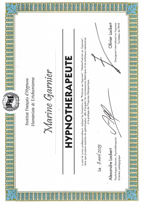 photo diplome Marine Garnier