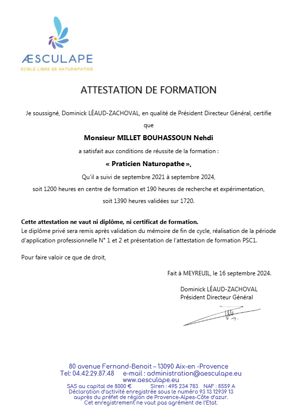 photo diplome Nehdi Millet-Bouhassoun