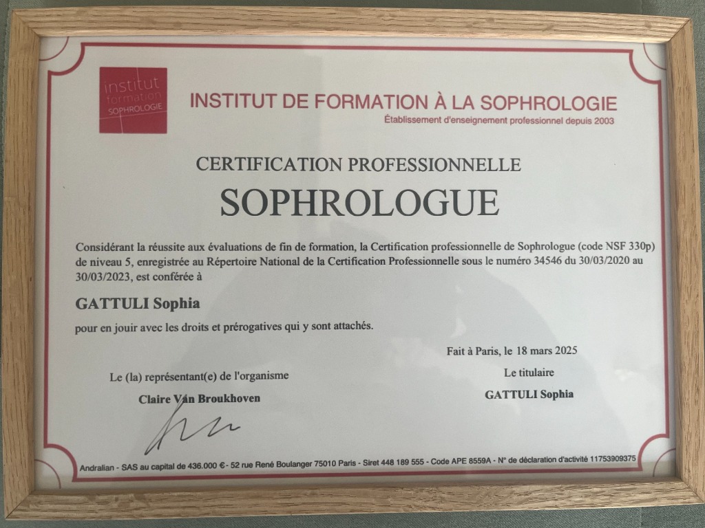 photo diplome Sophia Gattulli 