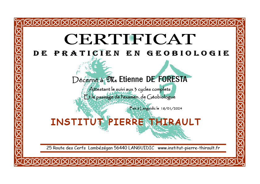 photo diplome Etienne de Foresta