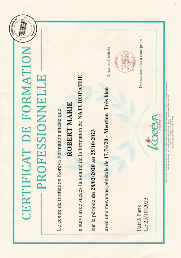 photo diplome Marie ROBERT