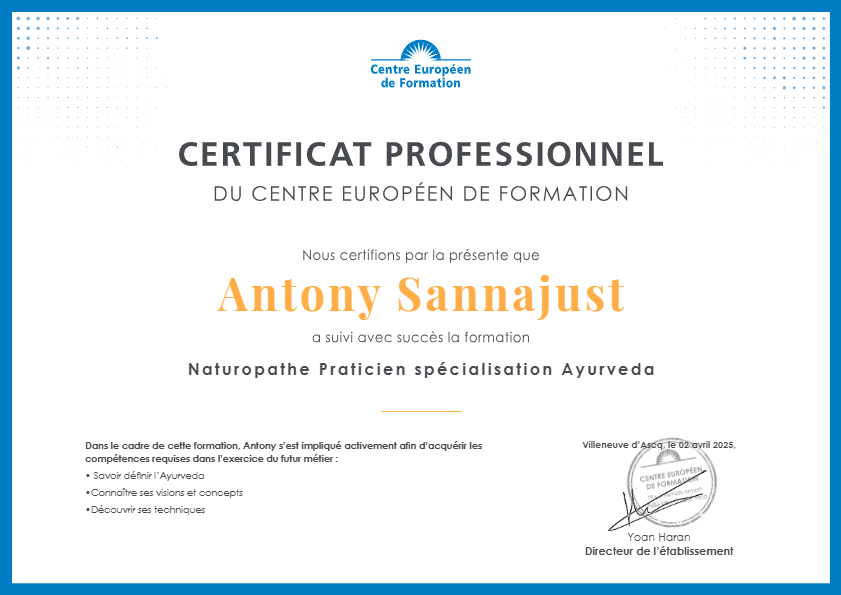 photo diplome ANTONY SANNAJUST