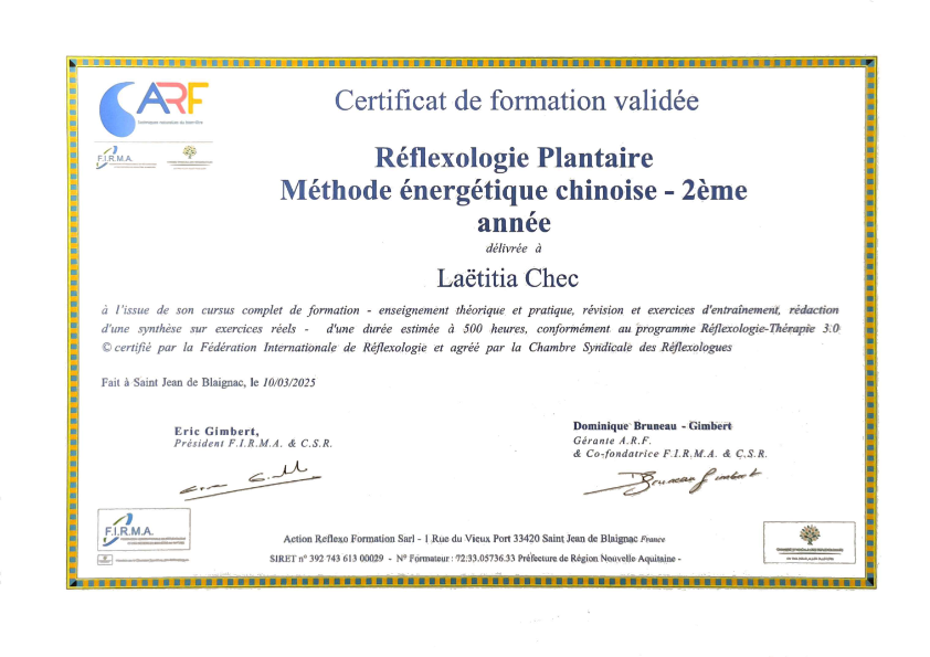 photo diplome Laëtitia CHEC