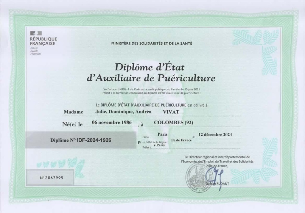 photo diplome Fée des parents