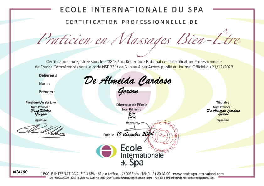 photo diplome Gerson thera 