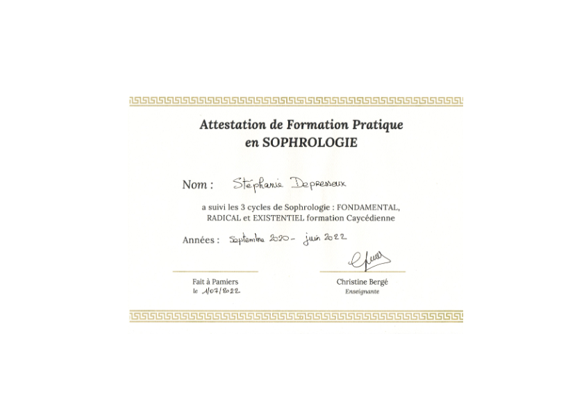 photo diplome Stéphanie Depresseux