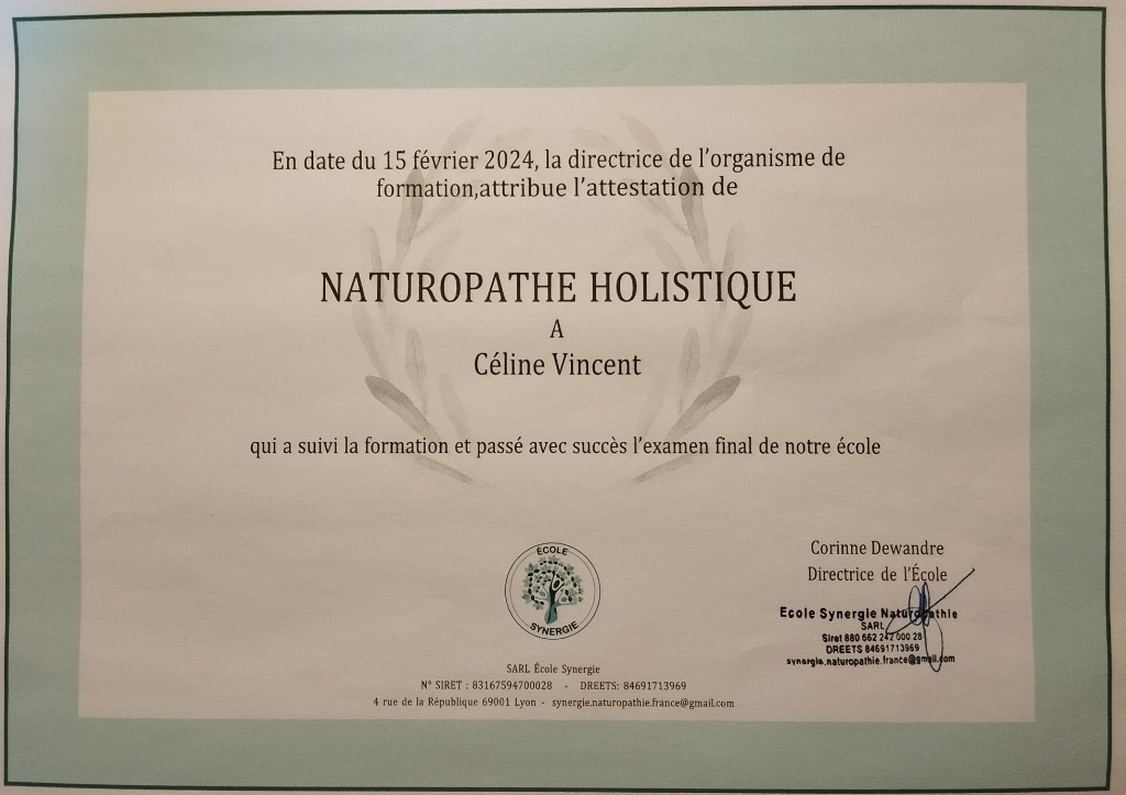 photo diplome Céline Vincent