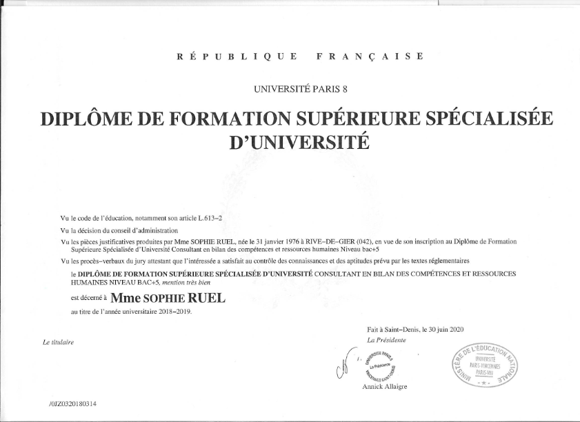 photo diplome Sophie Ruel