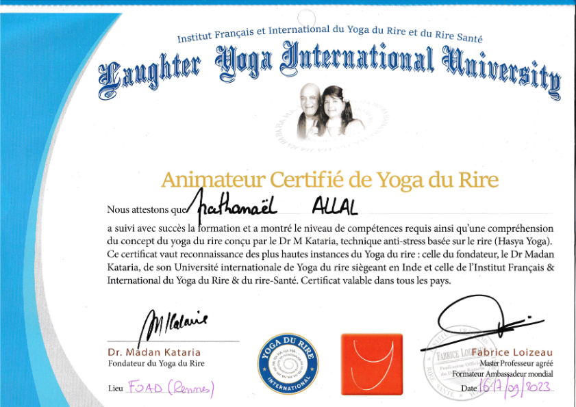 photo diplome Vivre de rire