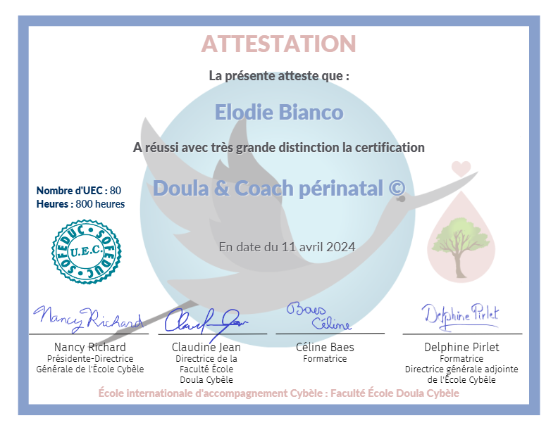 photo diplome Elodie bianco