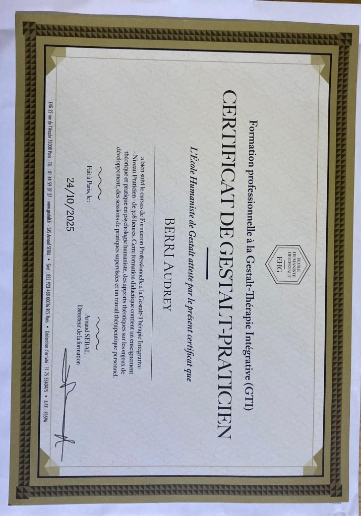 photo diplome Ma gestalt à petit pas