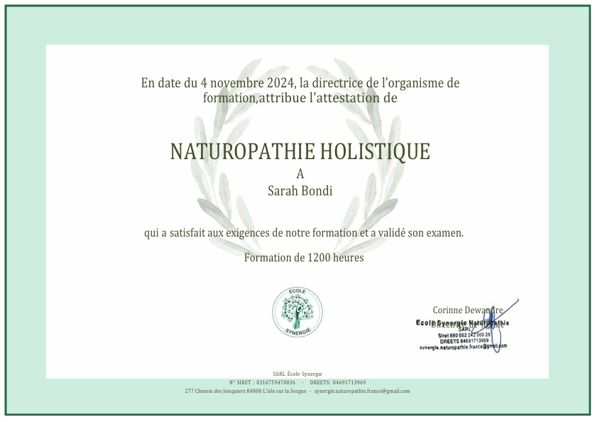 photo diplome Sarah Bondi