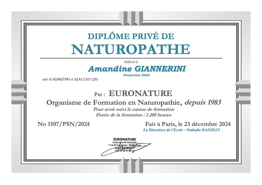 photo diplome D’Oria Natura - Amandine Giannerini